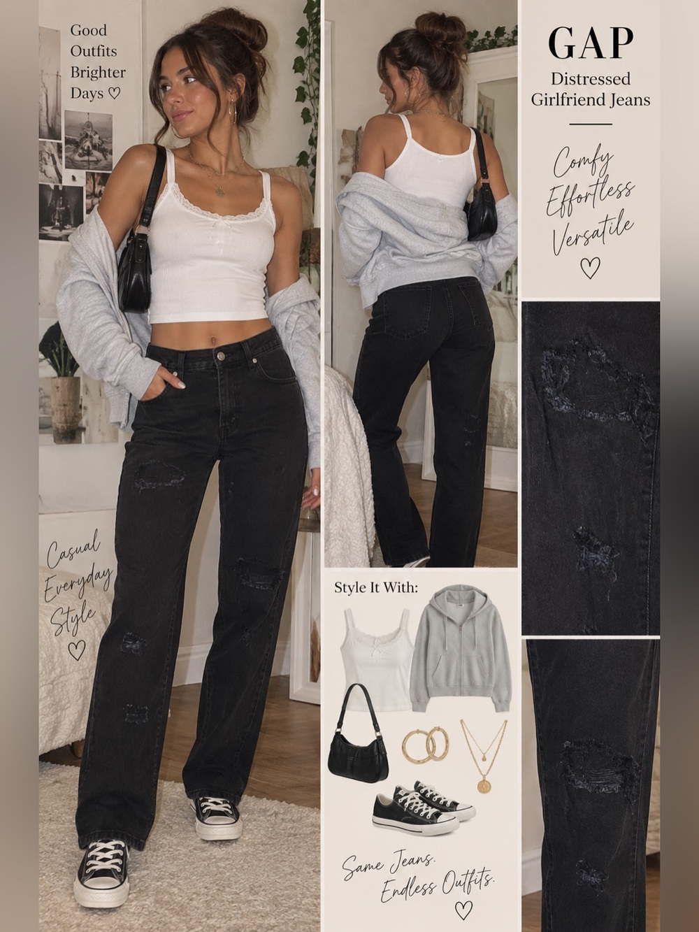 GAP- distressed girlfriend jeans